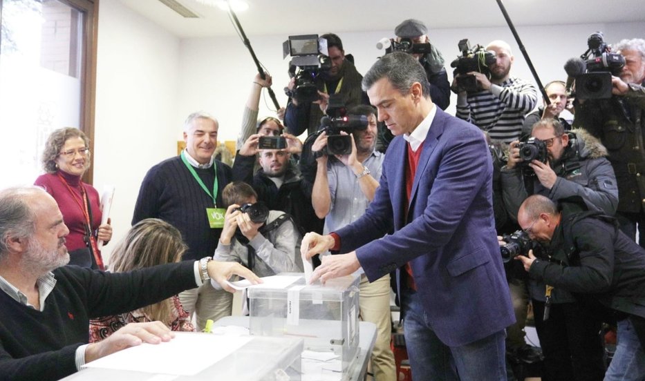 Pedro Sánchez vota en las elecciones generales del 10 de noviembre de 2019.