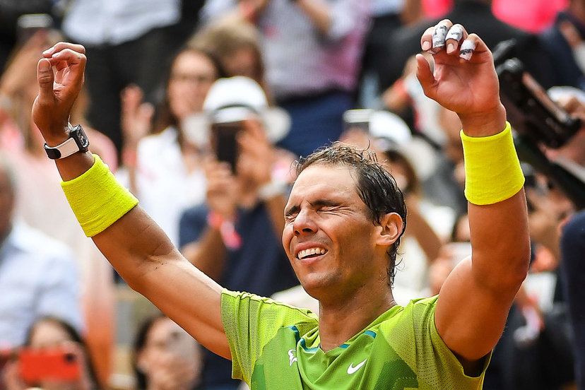 Rafa Nadal celebra su victoria en la final de Roland Garros.