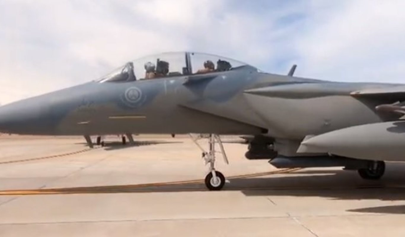 Avión caza F-15 de Arabia Saudí, en el ejercicio en la base de Nellis.