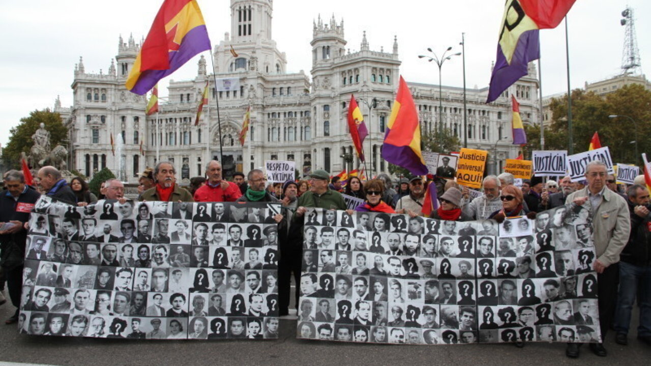 Manifestaci&oacute;n en Madrid de plataformas por la memoria hist&oacute;rica.