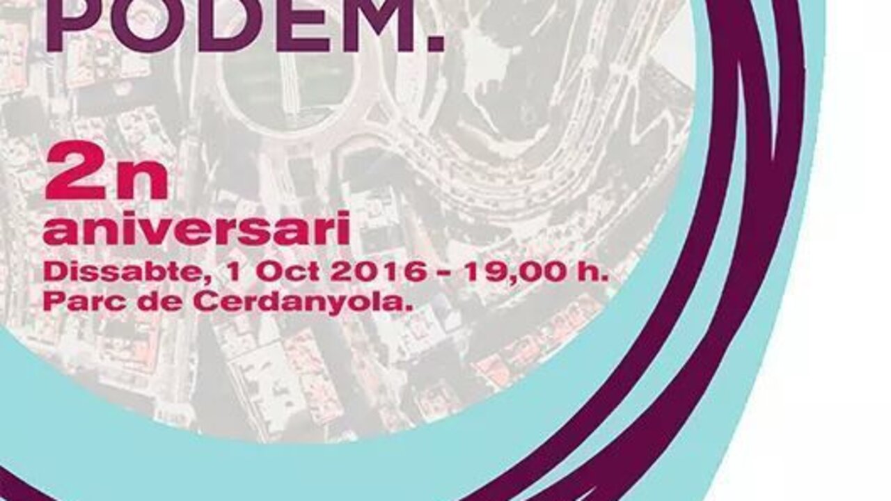 Cartel de la fiesta de Podemos en Matar&oacute; (Barcelona).