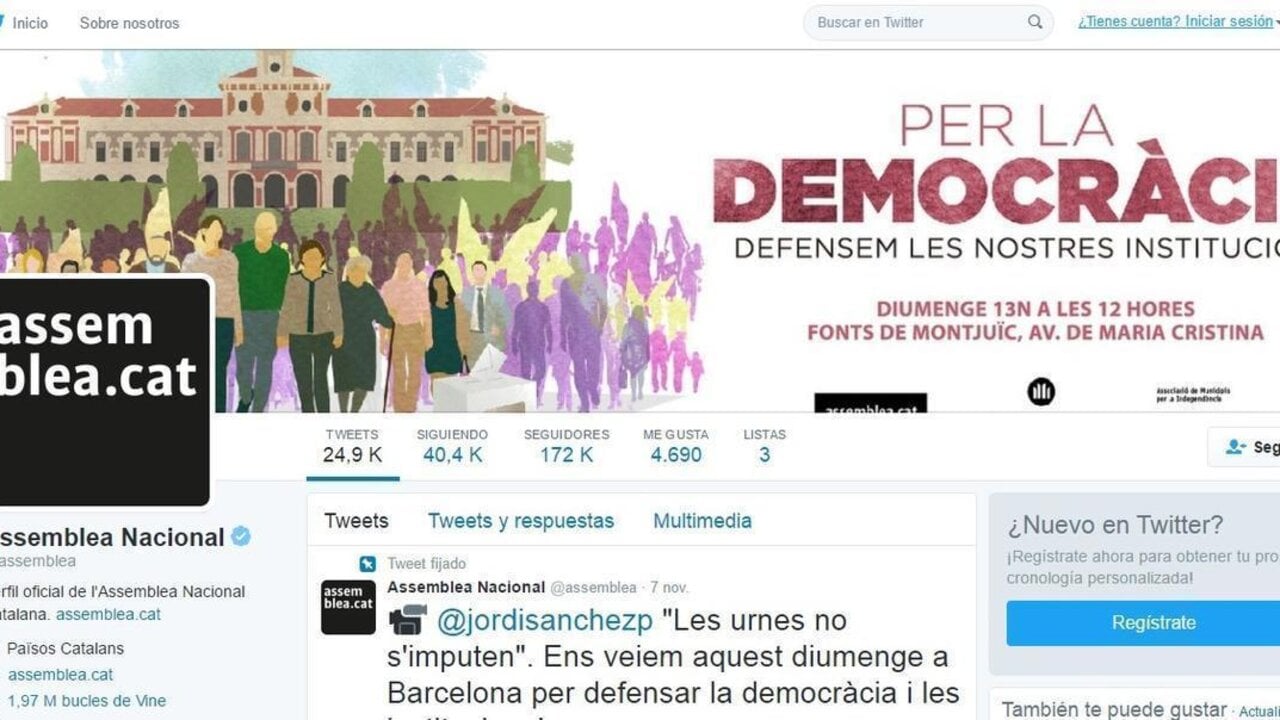 Perfil en Twitter de la Assemblea Nacional Catalana.