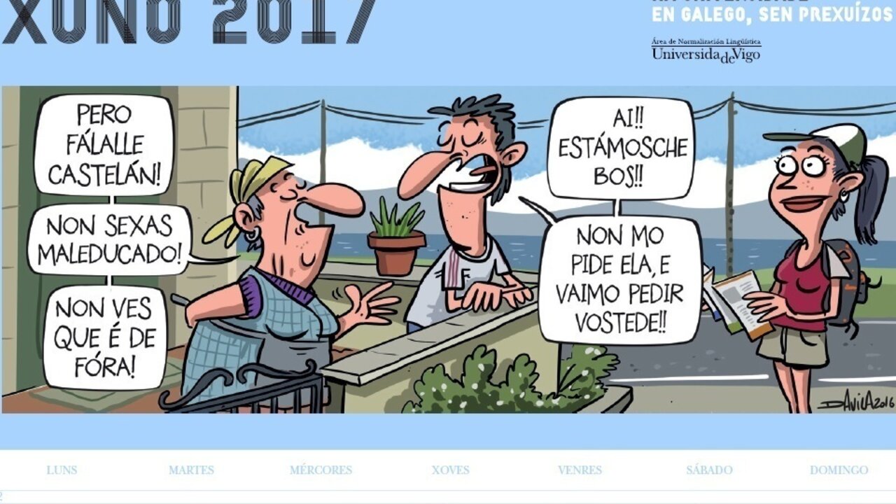 Calendario distribuido por la Universidad de Vigo.