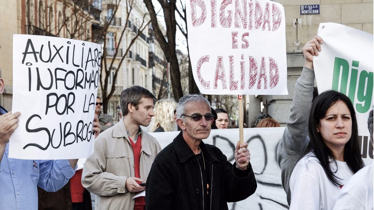 Imagen de una manifestaci&oacute;n anterior de trabajadores municipales de Madrid, en 2017.