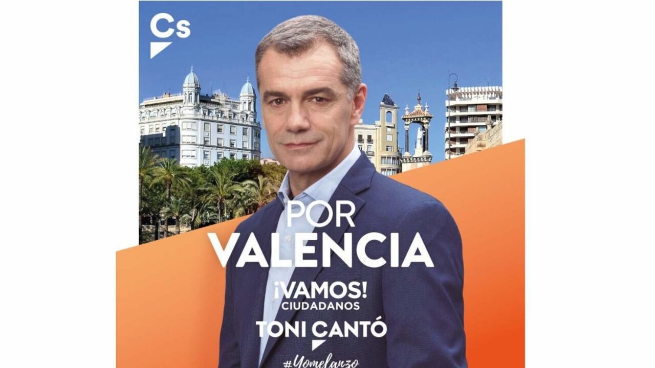 Cartel de la candidatura de Toni Cant&oacute; en la Comunidad Valenciana.