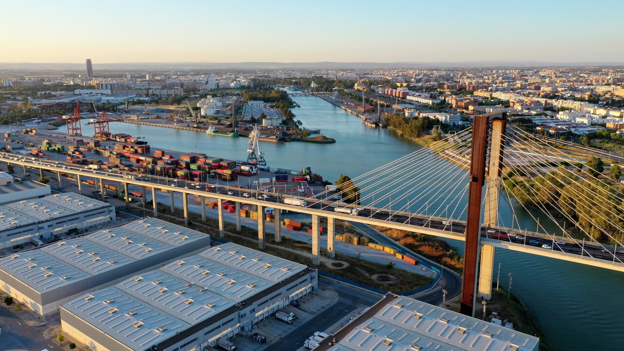 Puerto de Sevilla, Puente del Quinto Centenario (Andaluc&iacute;a)