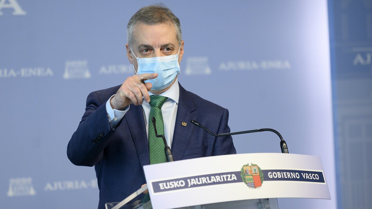 El lehendakari &Iacute;&ntilde;igo Urkullu en una comparecencia en Vitoria. Foto de archivo.