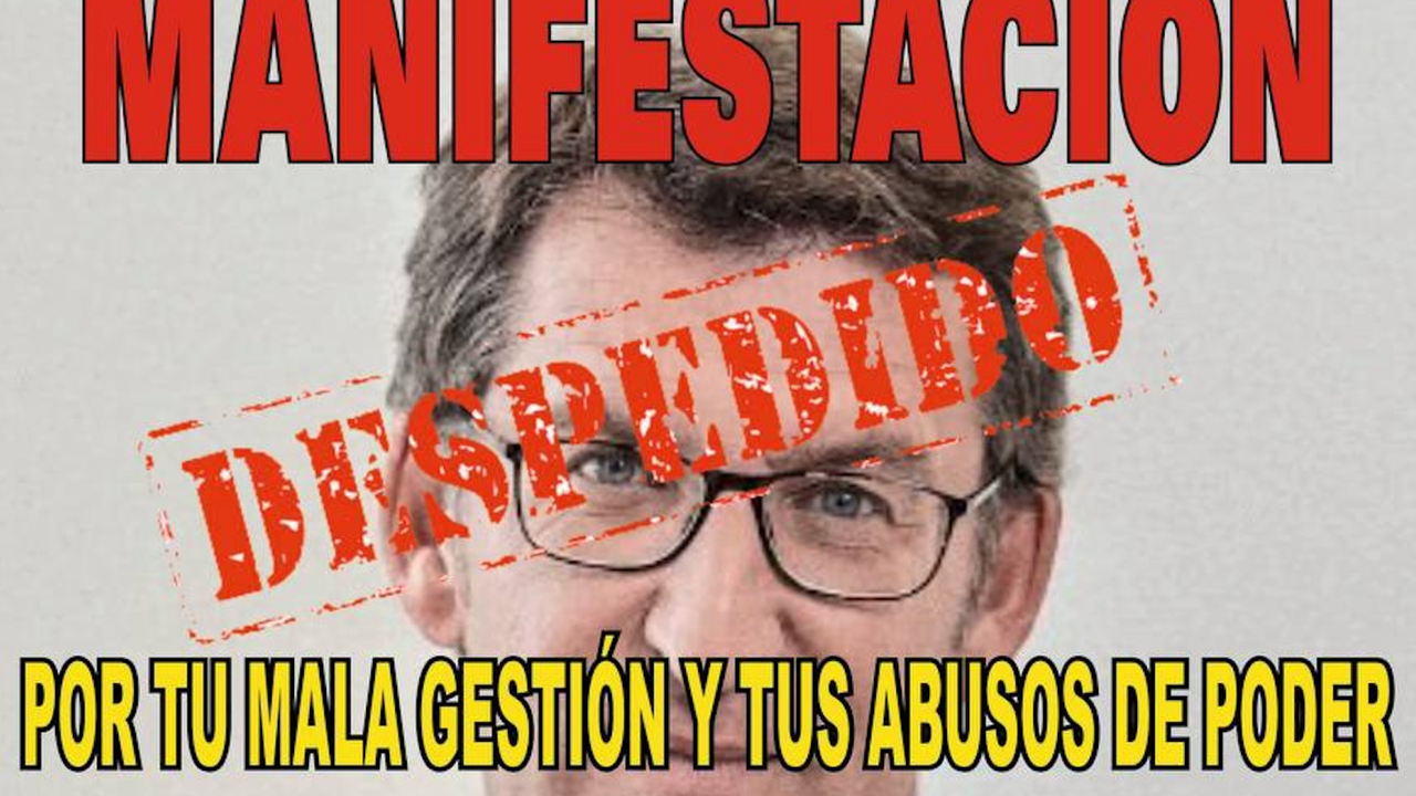 Cartel de la manifestaci&oacute;n en contra de Feijo&oacute;.
