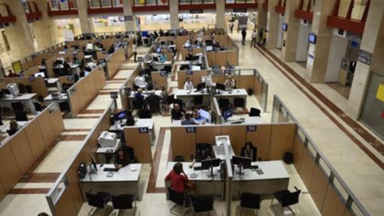 Funcionarios trabajando. 