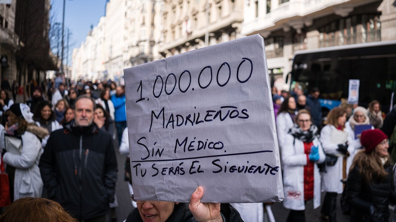 Manifestaci&oacute;n de m&eacute;dicos en Madrid.