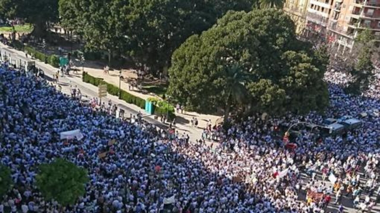 Manifestacion en Valencia por  la libertad de ense&ntilde;anza