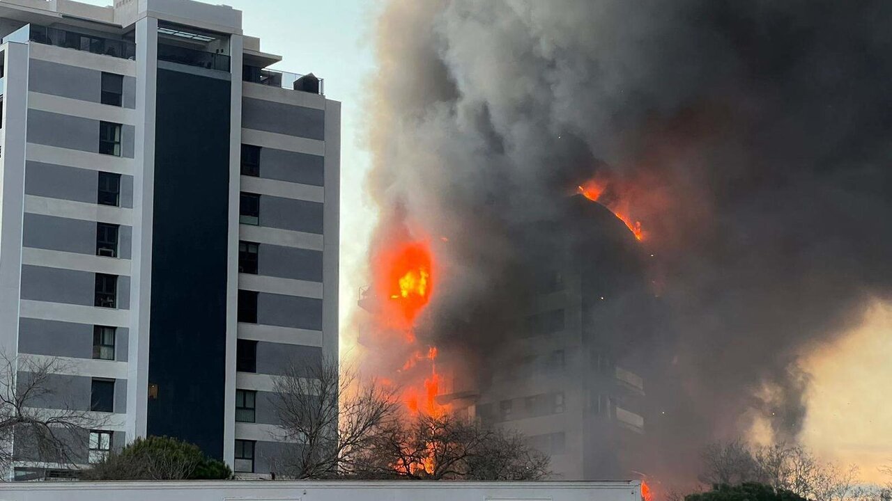 Imagen del incendio de Campanar en Valencia. Imagen de archivo 