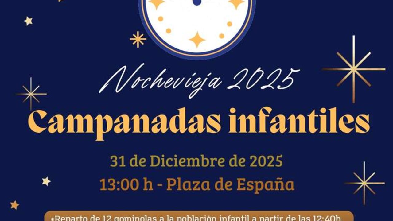 Cartel de las campanadas infantiles de Consuegra. Foto: Ayuntamiento de Consuegra.