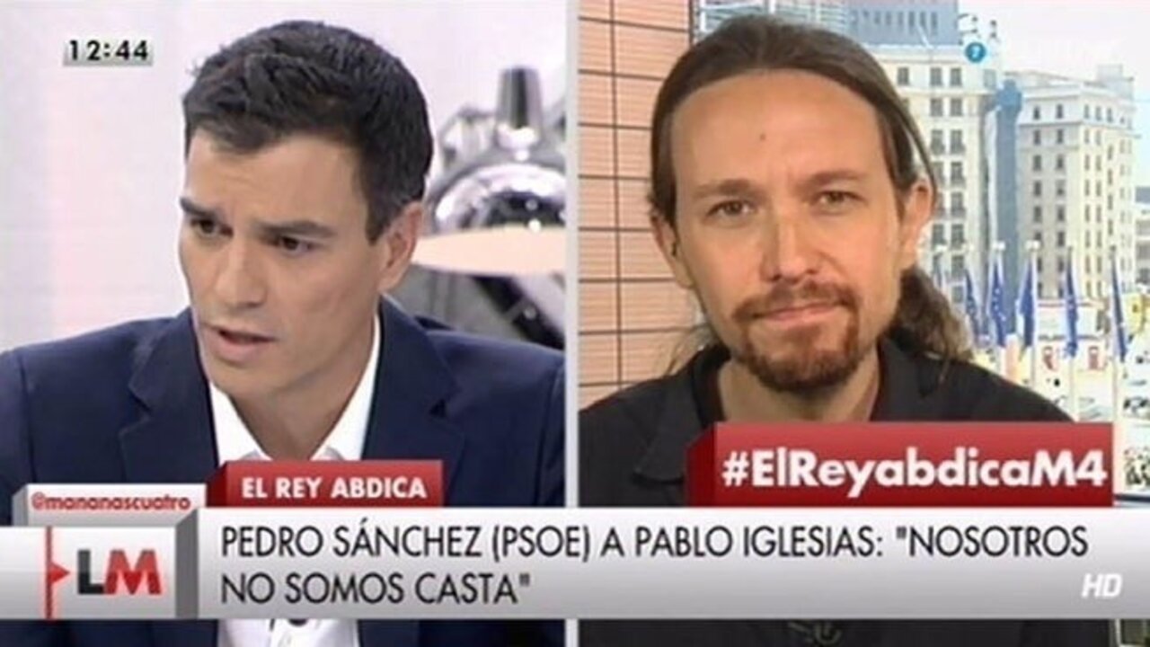 Cara a cara entre S&aacute;nchez e Iglesias en Las Ma&ntilde;anas de Cuatro.