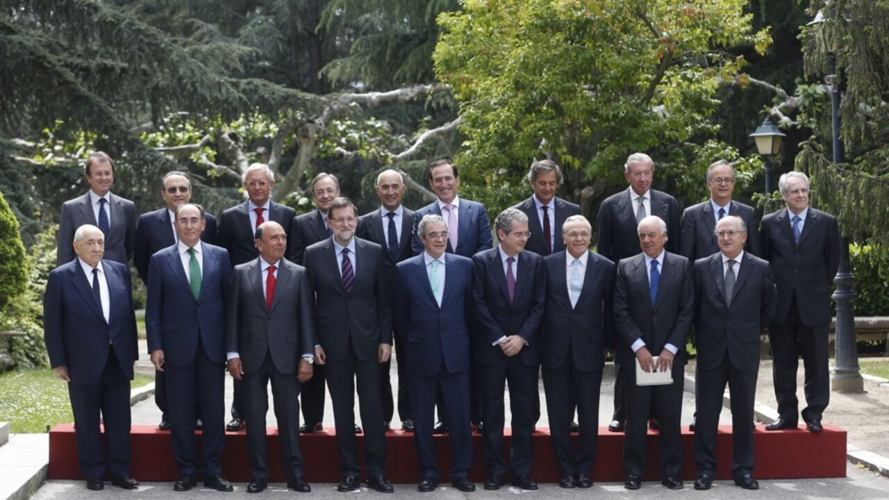 Los grandes empresarios del Ibex con Rajoy en La Moncloa.