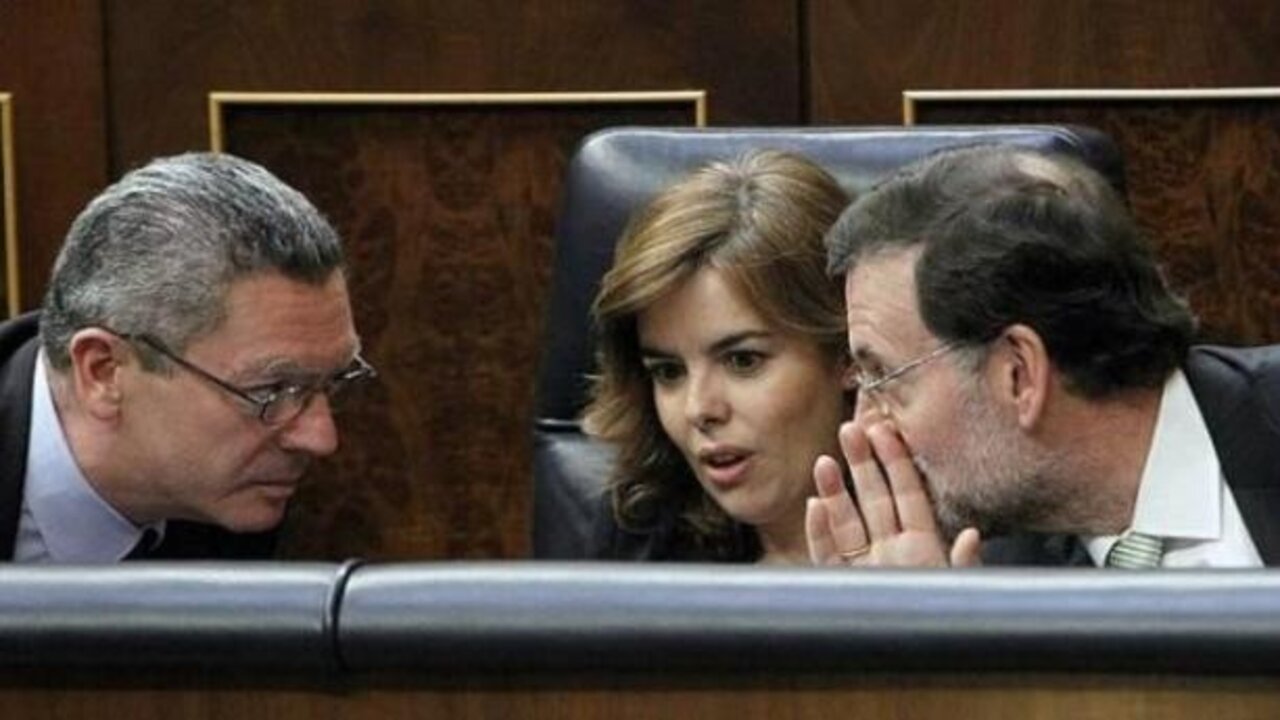 Gallard&oacute;n, S&aacute;enz de Santamar&iacute;a y Rajoy.