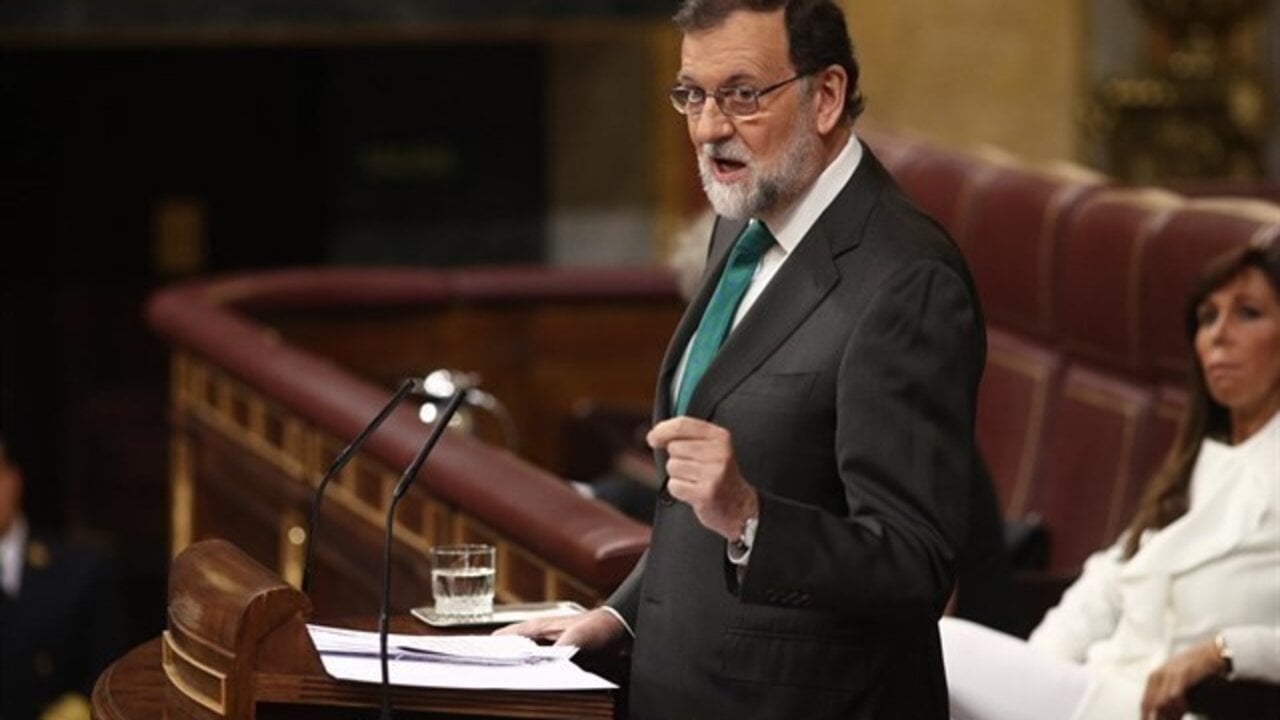 Mariano Rajoy durante la moci&oacute;n de censura.