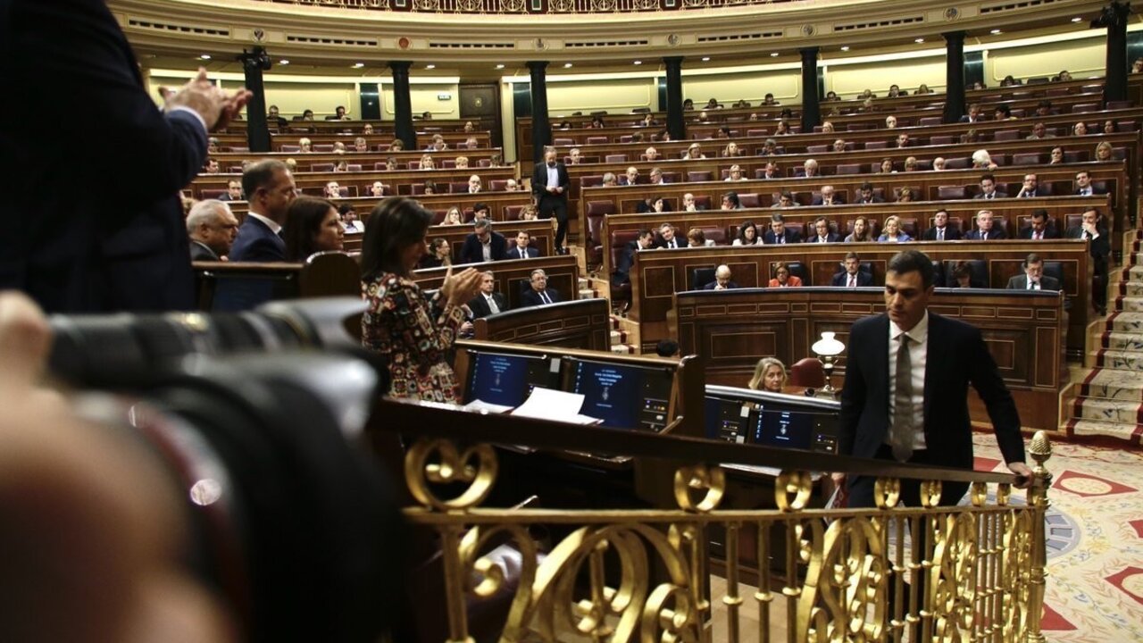 Pedro S&aacute;nchez, en la moci&oacute;n de censura contra Mariano Rajoy.