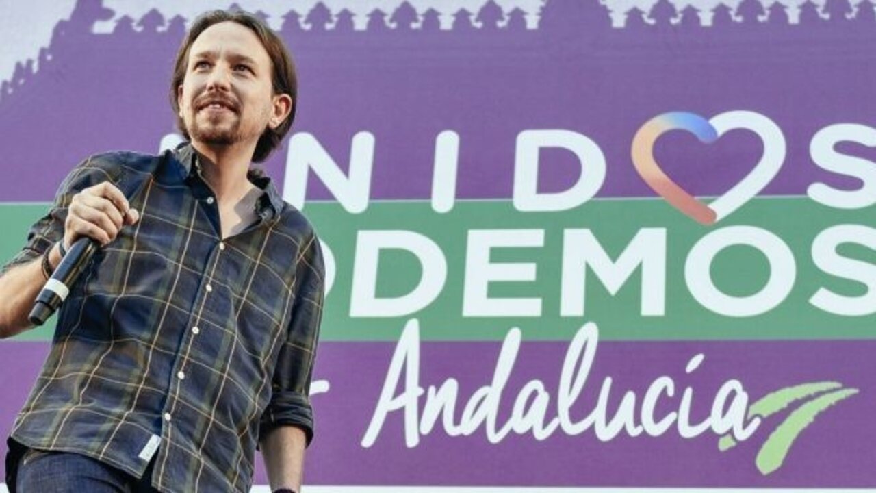 Pablo Iglesias, en un mitin en Andaluc&iacute;a.