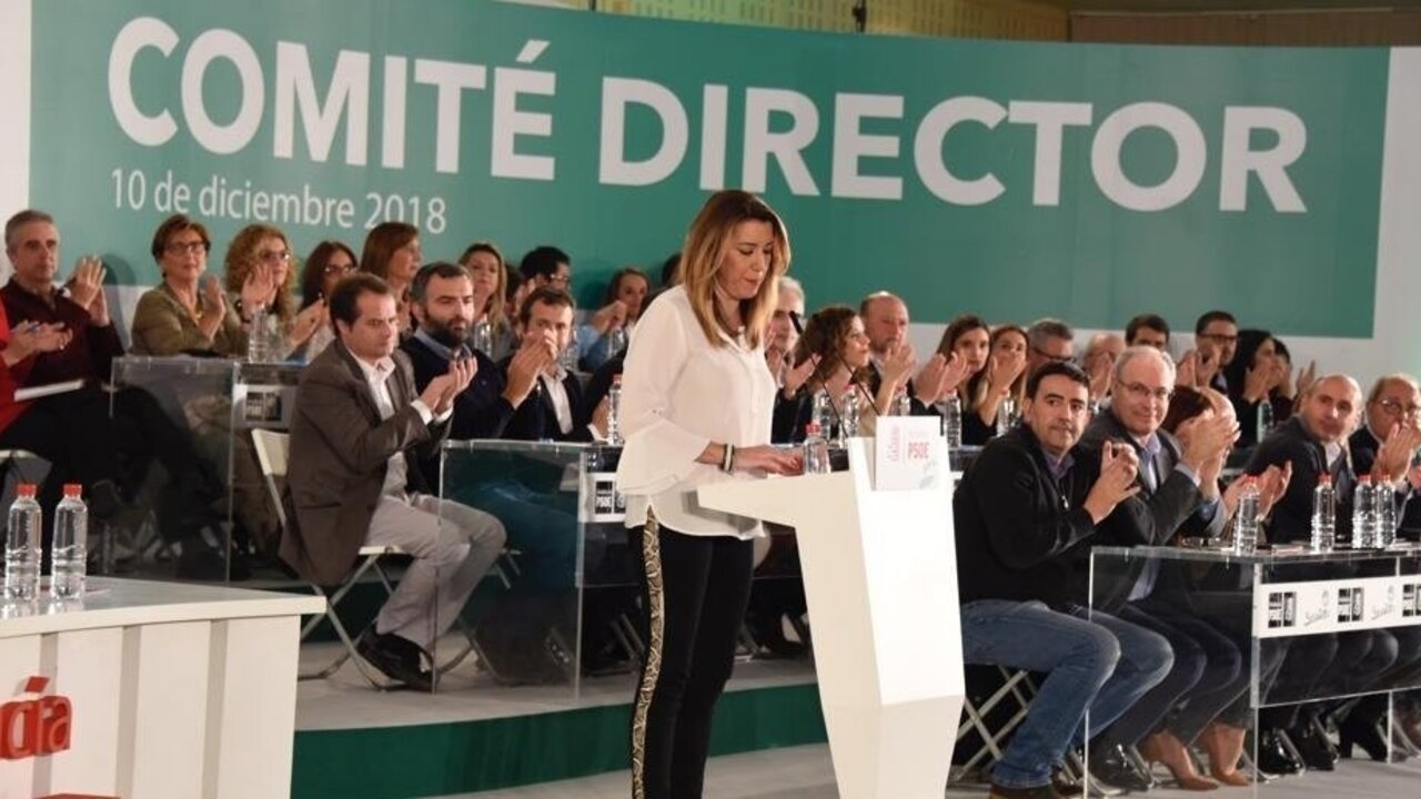 Susana D&iacute;az interviene ante el Comit&eacute; Director del PSOE andaluz.