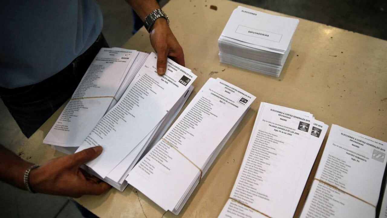 Papeletas para unas elecciones.