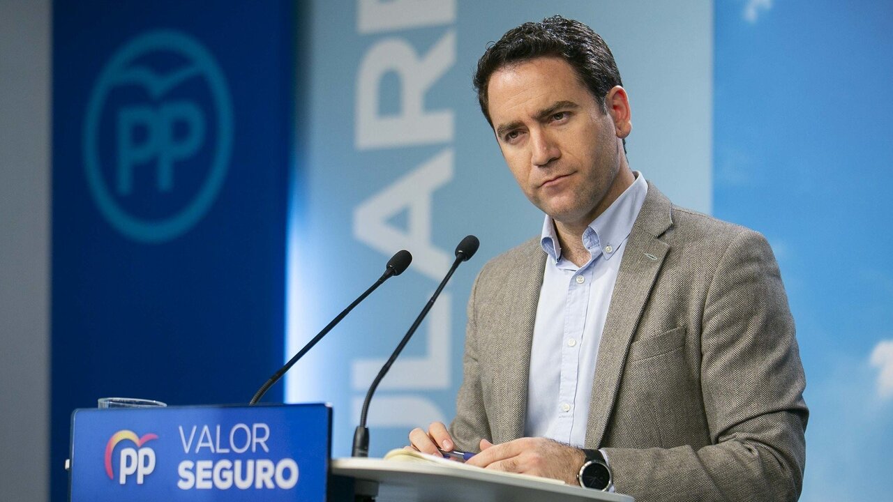 Teodoro García Egea en una comparecencia del PP