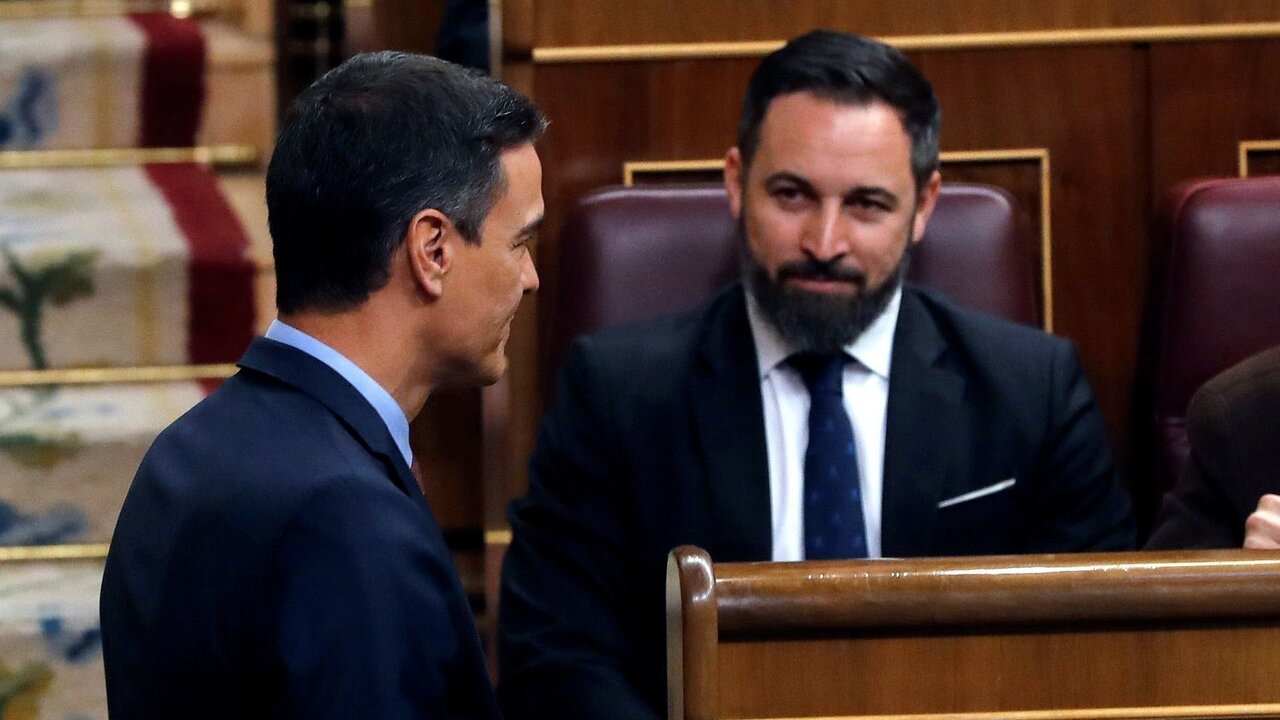 Pedro S&aacute;nchez y Santiago Abascal en el Congreso