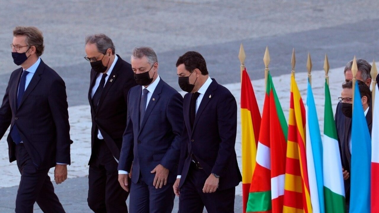Varios presidentes auton&oacute;micos en el homenaje de Estado a las v&iacute;ctimas del coronavirus.