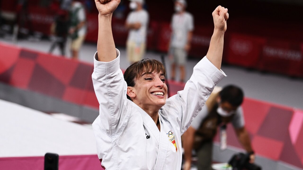 Sara S&aacute;nchez, medalla de oro ol&iacute;mpica en k&aacute;rate en Tokyo 2020. Foto: Gian Mattia D'alberto / LaPresse V / DPA.