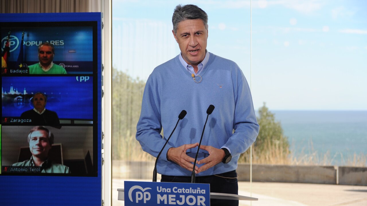 El alcalde de Badalona, Xavier Garc&iacute;a Albiol durante un mitin.