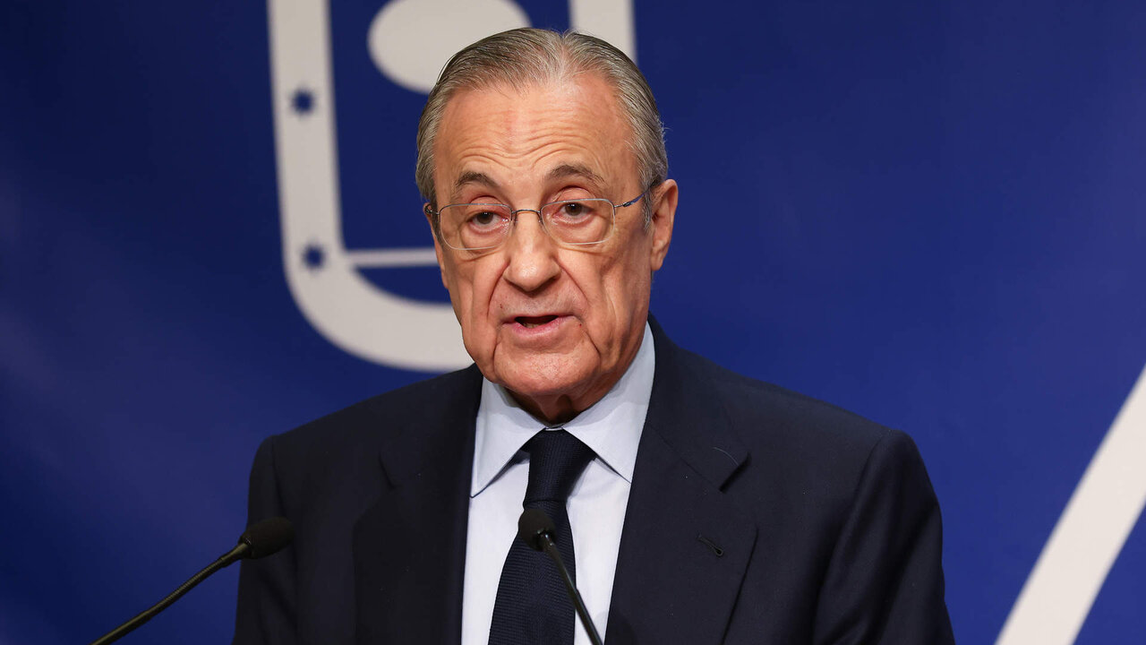 Florentino P&eacute;rez, presidente del Real Madrid durante la celebraci&oacute;n del t&iacute;tulo del baloncesto de la ACB en junio de 2022.