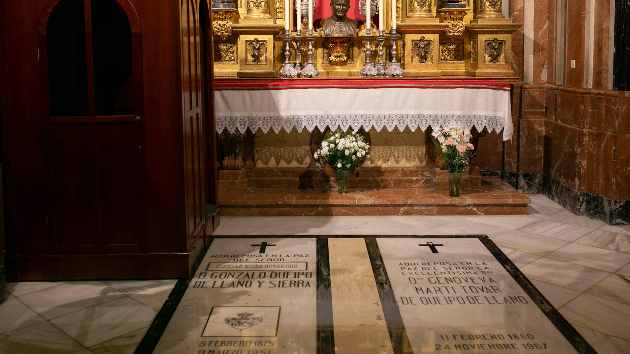 SEVILLA, 27.09.19  Im&aacute;genes de recirso de la tumba de Gonzalo Queipo de Llano y Sierra, enterrado en la bas&iacute;lica de la Macarena.