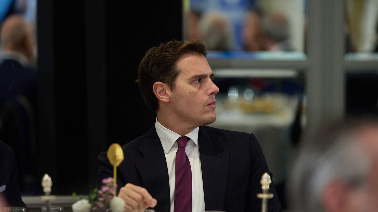 El expresidente de Ciudadanos Albert Rivera durante un desayuno F&oacute;rum Europa. Imagen de archivo