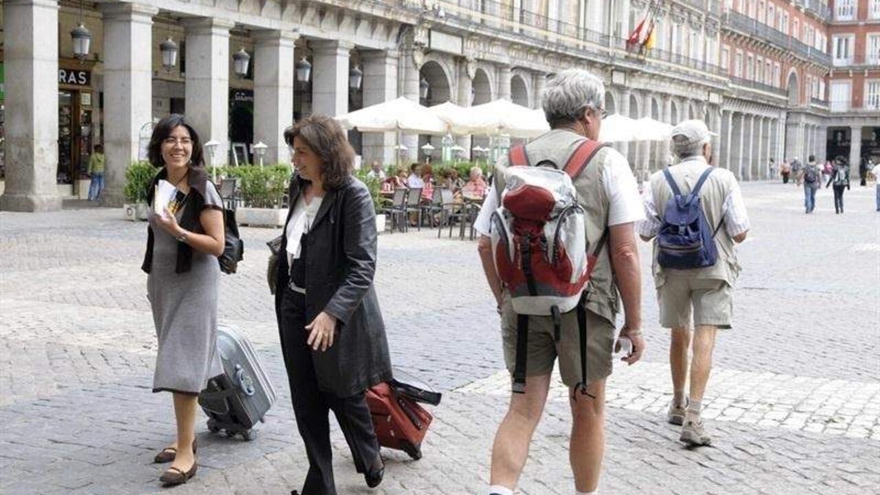 Turistas en Madrid.