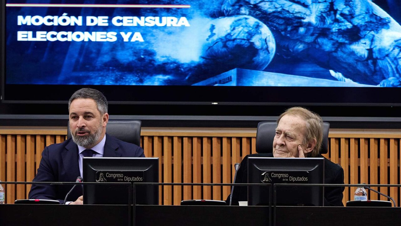 Santiago Abascal y Ram&oacute;n Tamames (Foto: Jes&uacute;s Hell&iacute;n / Europa Press).