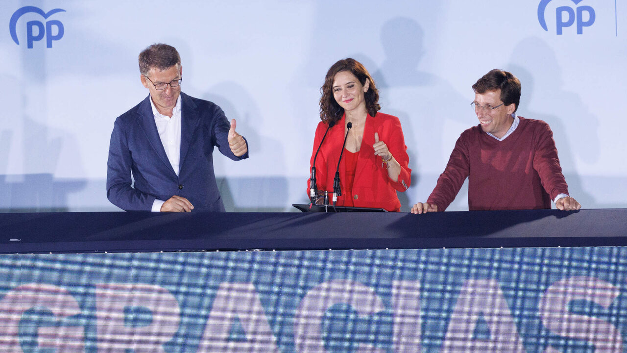 Feij&oacute;o, Ayuso y Almeida.