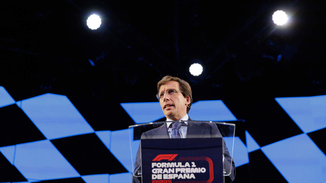 Jose Luis Martinez Almeida, Mayor of Madrid, attends during the presentation of the Formula One Madrid Grand Prix that will be held in Madrid starting in 2026 at IFEMA on January 23, 2024, in Madrid, Spain.