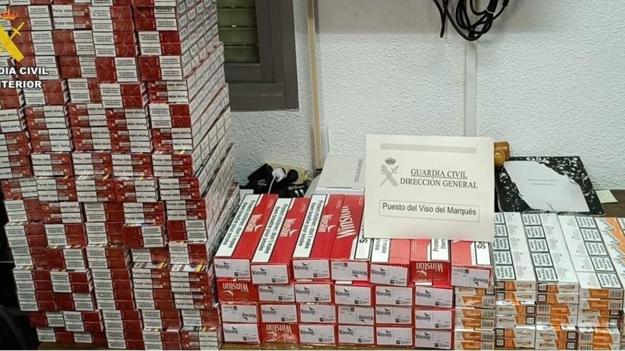 Tabaco de contrabando incautado por la Guardia Civil.