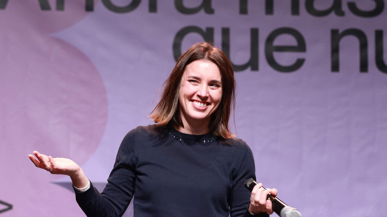 La exministra de Igualdad, Irene Montero, interviene en un acto p&uacute;blico como aspirante a liderar la candidatura de Podemos a las elecciones europeas (Foto: Roc&iacute;o Ruz / Europa Press)