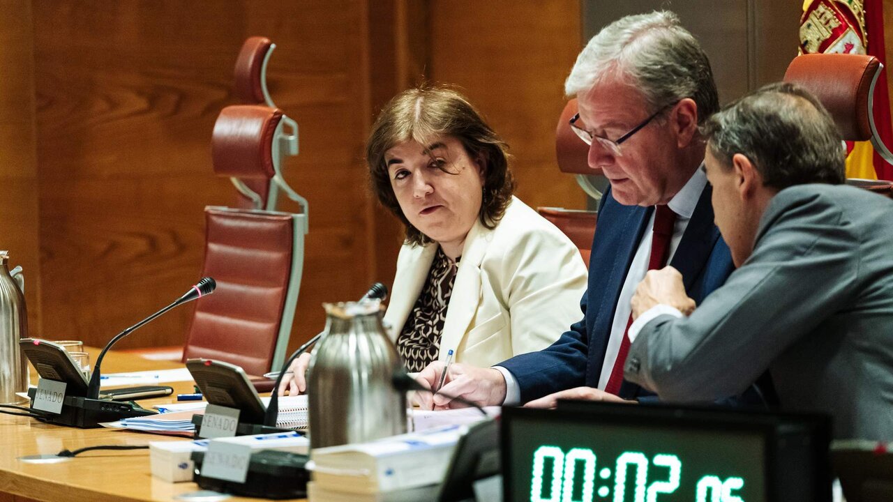 La presidenta interina del Consejo de Administraci&oacute;n de la Corporaci&oacute;n RTVE, Concepci&oacute;n Cascajosa, comparece durante la Comisi&oacute;n Mixta de Control Parlamentario de la Corporaci&oacute;n RTVE y sus Sociedades, en el Senado, a 28 de mayo de 2024, en Madrid.