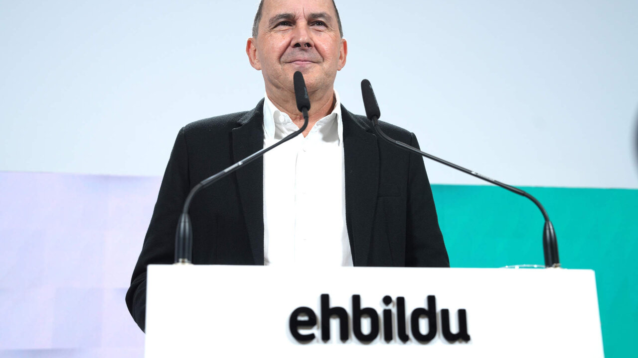 30/10/2023 Rueda de prensa del coordinador de general de EH Bildu, Arnaldo Otegi, para hablar de lo posible investidura del gobierno del estado. Foto Jos&eacute; Ignacio Unanue