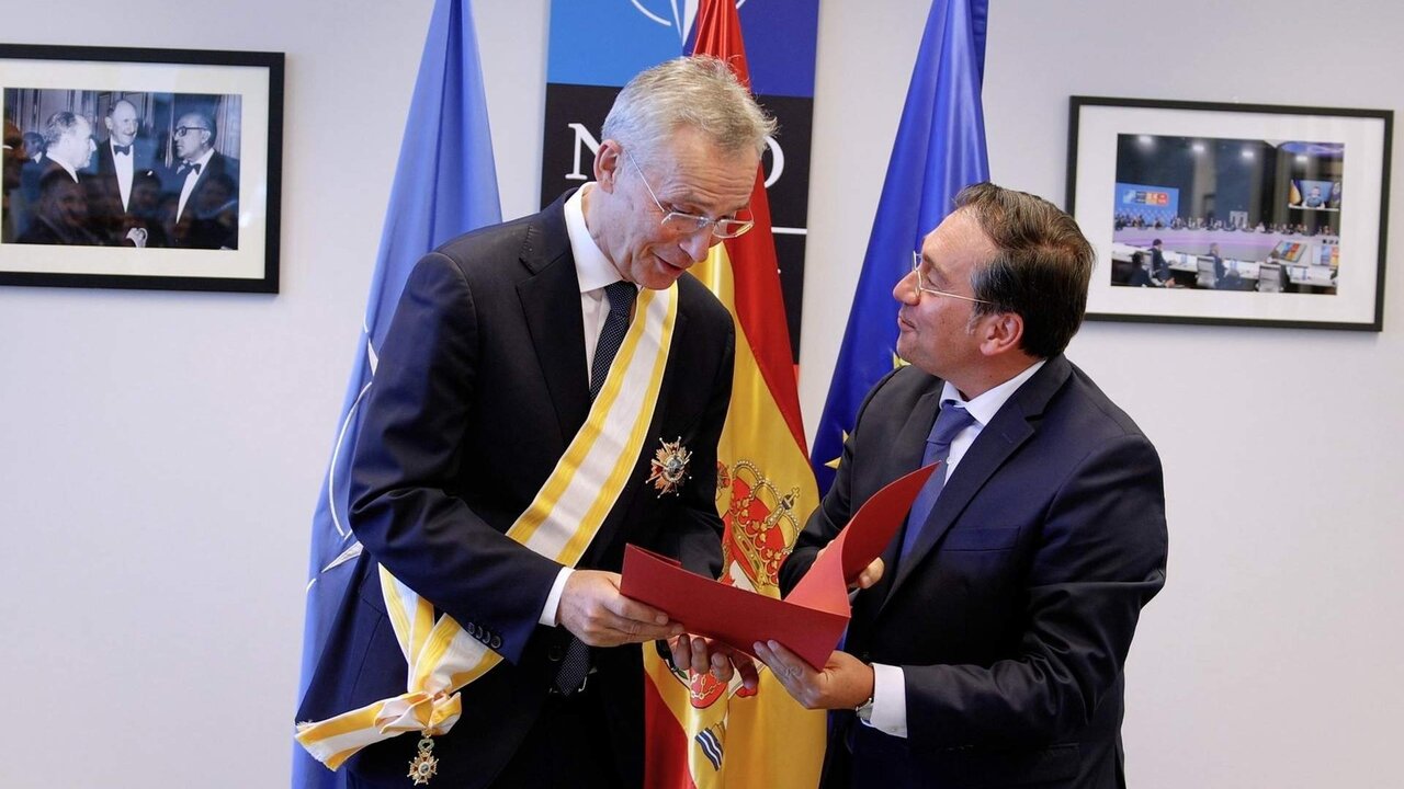 Jens Stoltenberg y Jos&eacute; Manuel Albares.