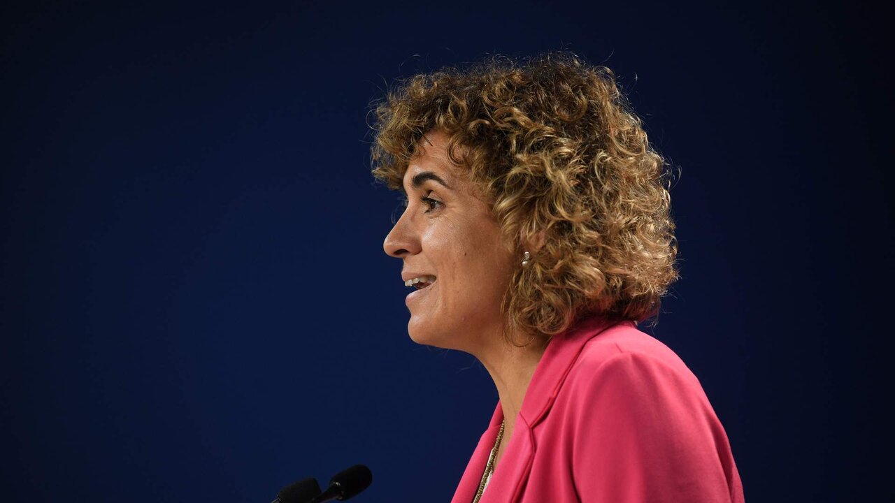 La portavoz del PP en el Parlamento Europeo, Dolors Montserrat, ofrece una rueda de prensa, en la sede del PP, a 5 de agosto de 2024, en Madrid.