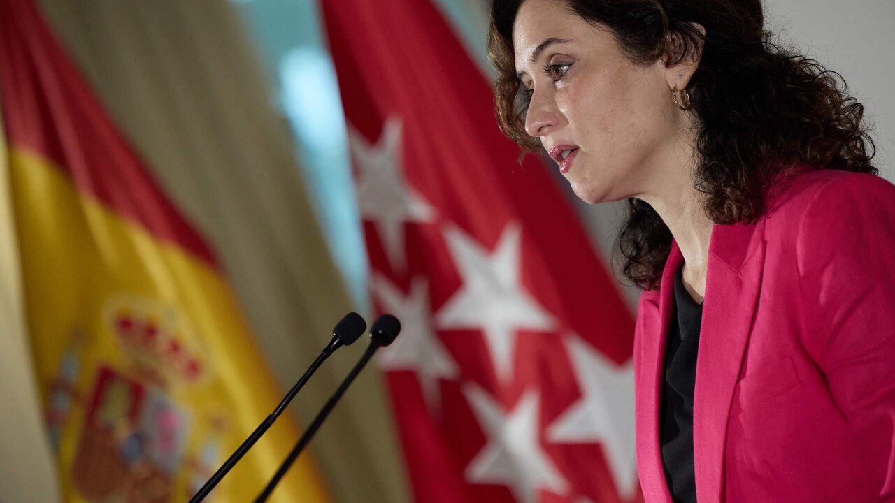 La presidenta de la Comunidad de Madrid, Isabel D&iacute;az Ayuso, protagoniza el Di&aacute;logo AmChamSpain, encuentro informativo organizado por la C&aacute;mara de Comercio de EE.UU. en Espa&ntilde;a, a 8 de octubre.
