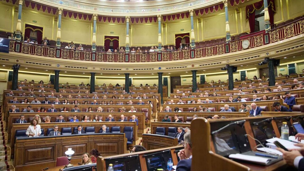 Vista del hemiciclo del Congreso de los Diputados, durante un pleno.