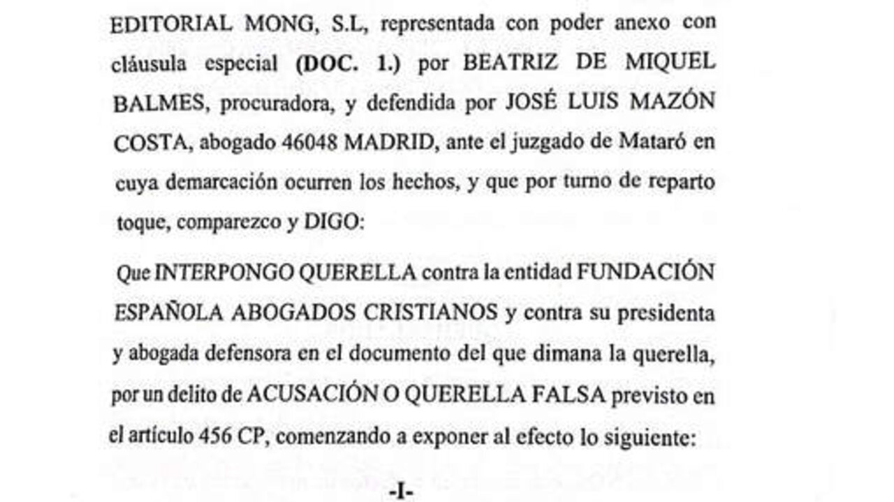 Querella de la Revista Mongolia contra Abogados Cristianos.