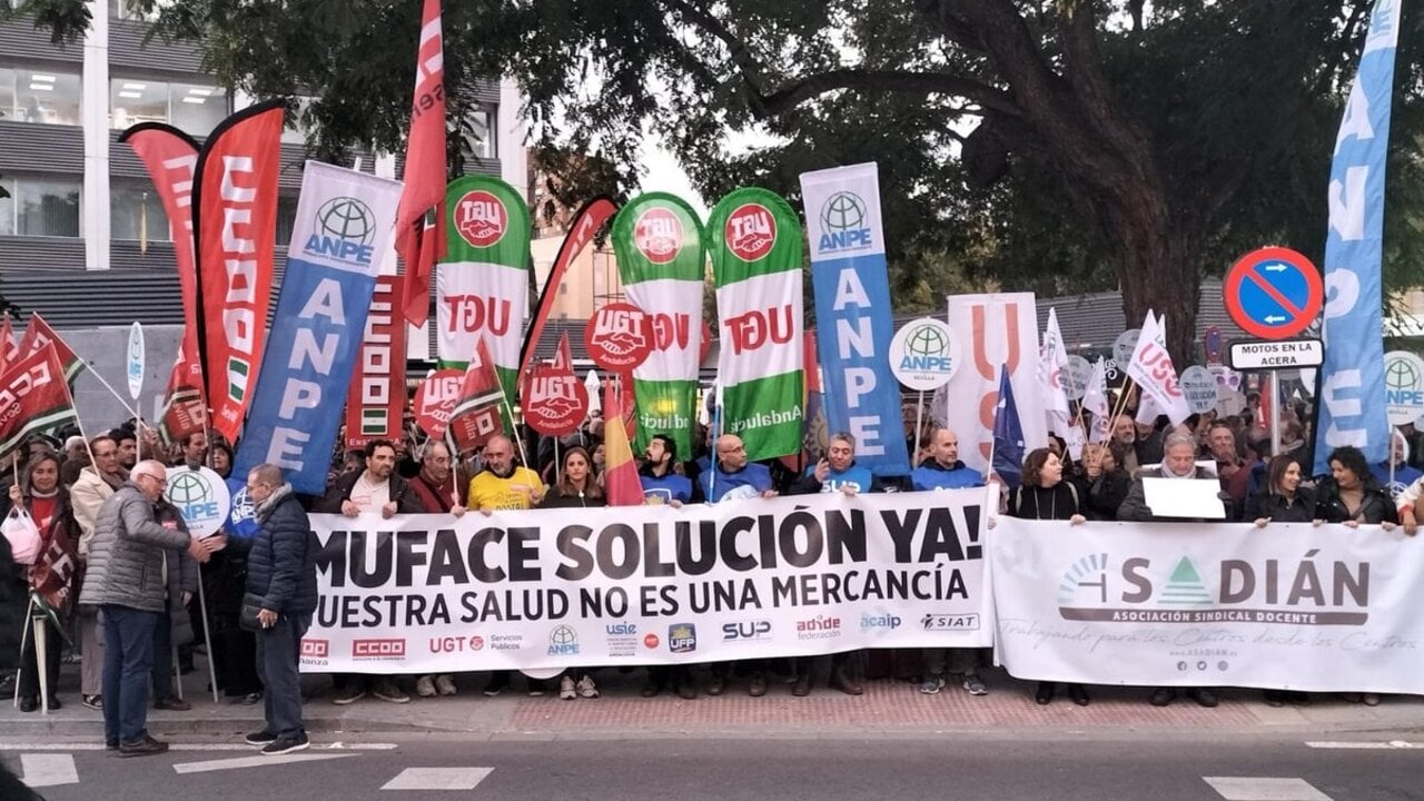 Protesta por la continuidad de Muface. (Foto: Europa Press)