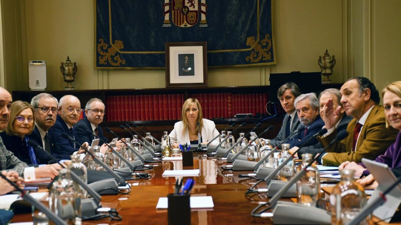 La presidenta del CGPJ, Isabel Perell&oacute;(c), durante el pleno extraordinario que celebra el Consejo General del Poder Judicial (CGPJ), en relaci&oacute;n con la Disposici&oacute;n Adicional de la Ley Org&aacute;nica 3/2024, de 2 de agosto, a 5 de febrero de 2025, en Madrid.