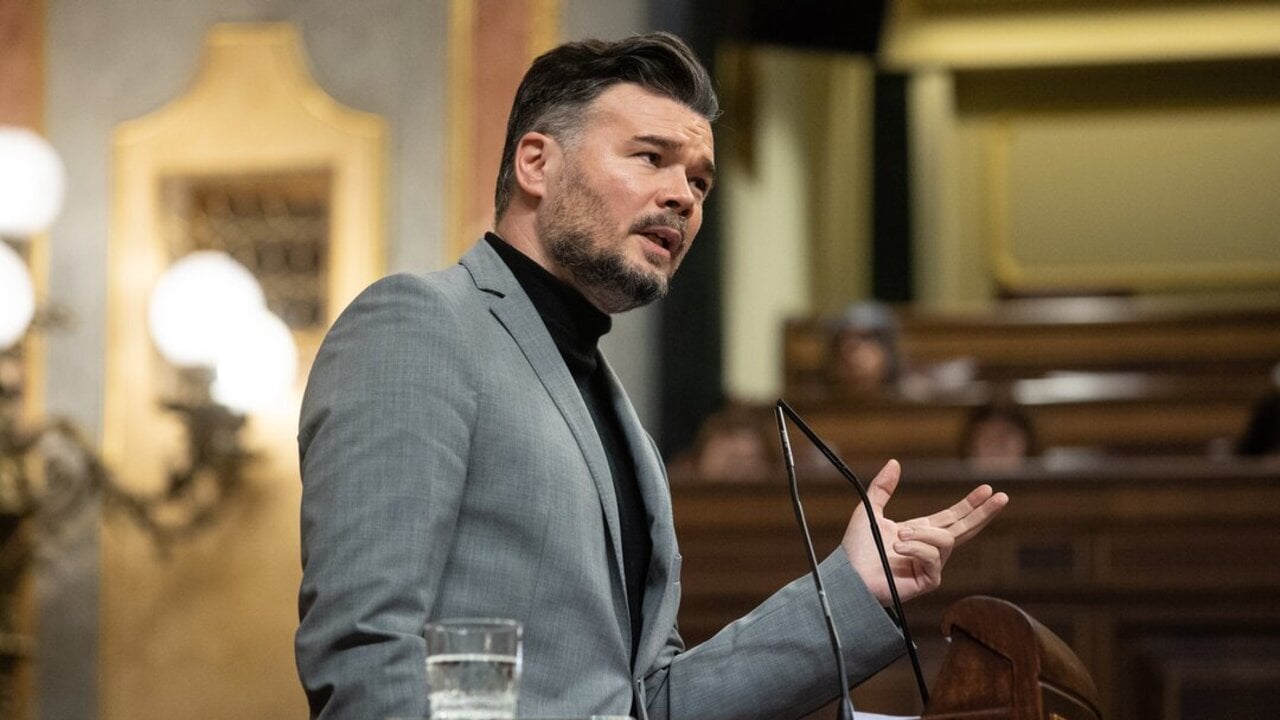 El portavoz de ERC en el Congreso, Gabriel Rufi&aacute;n, en una sesi&oacute;n plenaria