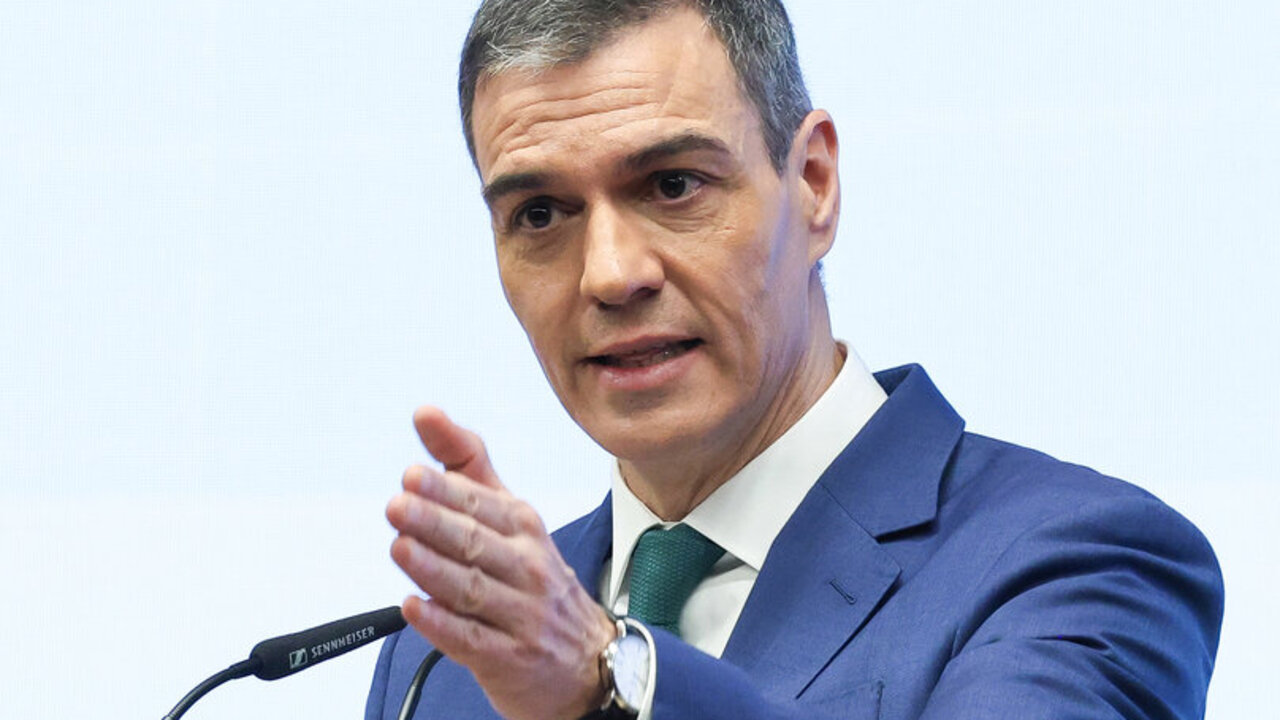 El presidente del Gobierno, Pedro S&aacute;nchez, durante la segunda jornada de la V edici&oacute;n del foro &lsquo;Fondos Europeos&rsquo; de elDiario.es, en El Beatriz Madrid, a 28 de marzo de 2025, en Madrid.